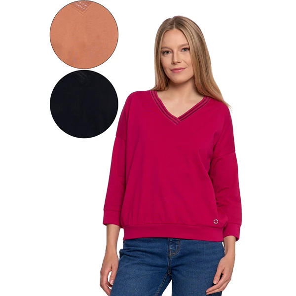 Bluzka damska z dekoltem w serek bd3000-006