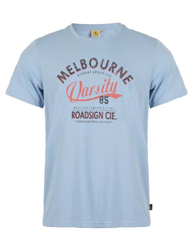 Roadsign theme 2 męski t-shirt melbourne, niebieski 19-007580-3, 19-007580-1, 19-007580-2, 19-007580-4, 19-007580-5