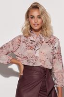 MAKADAMIA / LUŹNA BLUZKA DAMSKA Z WIĄZANIEM W.1 M586 - www.anstel.pl