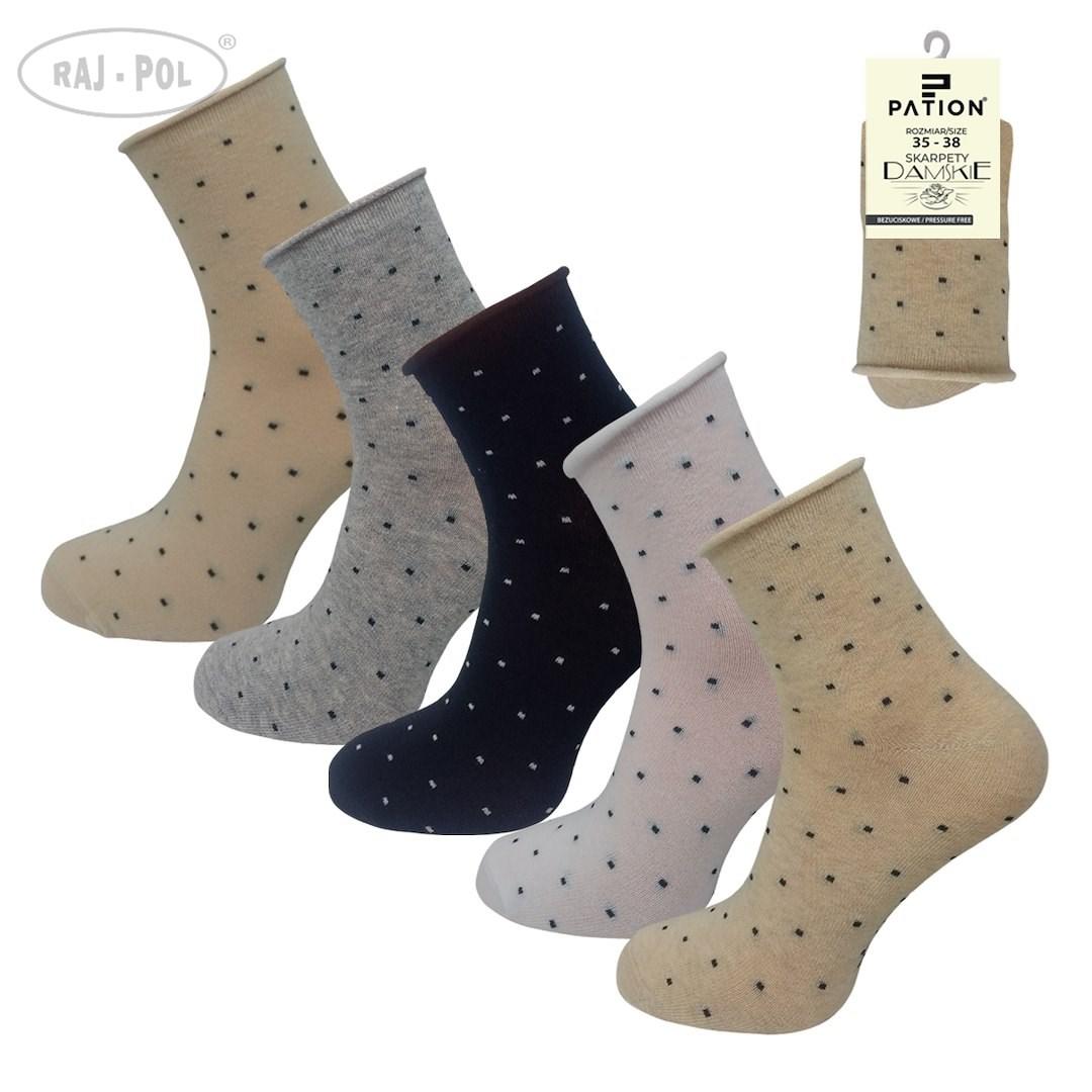 PATION / SKARPETY DAMSKIE BEZUCISKOWE PATION D-2514B KROPKI 754274, 754281 - www.anstel.pl