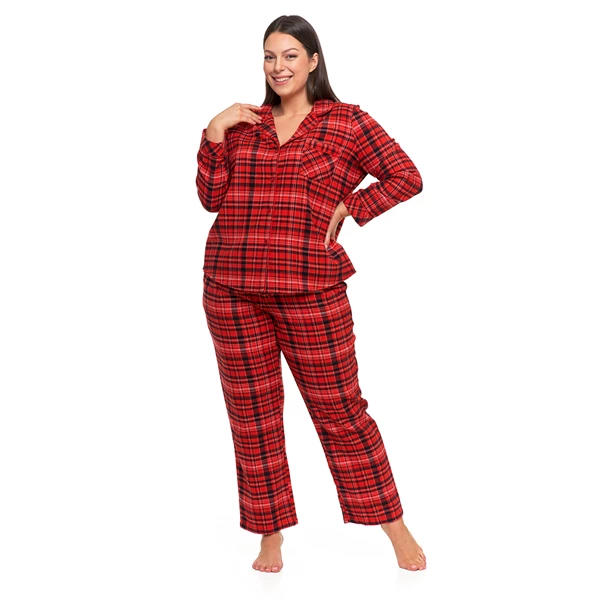 MORAJ / PIŻAMA DAMSKA FLANELOWA PLUS SIZE PDD7200-002 - AW2024/25 - www.anstel.pl