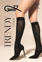 GATTA / TRENDYLINE KNEE SOCKS 06, 04 - PODKOLANÓWKI DAMSKIE WZORZYSTE 40 DEN - 000.65Y - TRENDY AW26/27 - www.anstel.pl