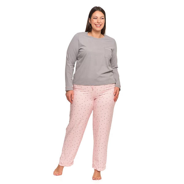 MORAJ / PIŻAMA DAMSKA W GROSZKI PLUS SIZE PDD6600-001 - AW2024/25 - www.anstel.pl