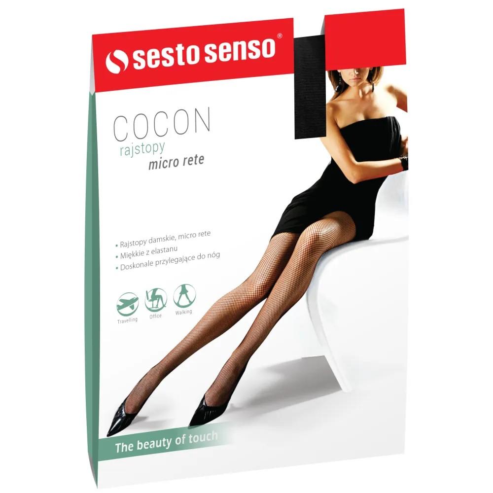 SESTO-SENSO / RAJSTOPY KABARETKI MAŁE OCZKA RAJTUZY FASHION COCON - www.anstel.pl