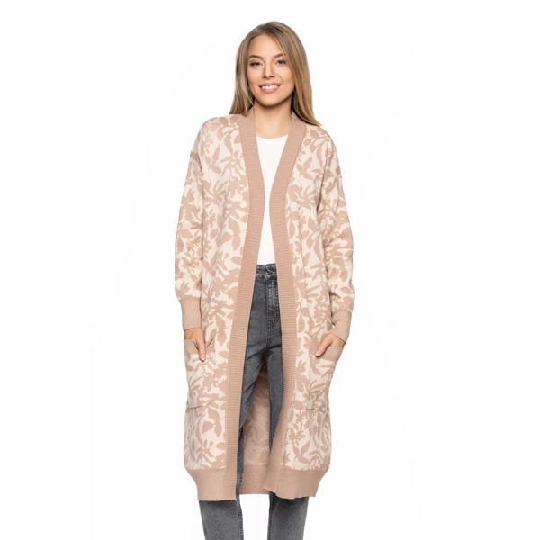 MORAJ / KARDIGAN DAMSKI DŁUGI SWETER Z KIESZENIAMI BDS6500-001 - www.anstel.pl