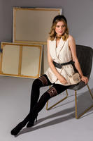 KNITTEX / DAMSKIE RAJSTOPY WZORZYSTE Z LUREXOWĄ NITKĄ CLICK CLACK 22001 50 DEN - AW2020 - www.anstel.pl