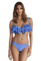 PRIMO / DWUCZĘŚCIOWY KOSTIUM KĄPIELOWY BIKINI Z FALBANKAMI BARDOTKA I MAJTKI BRAZYLIANY 383 - www.anstel.pl