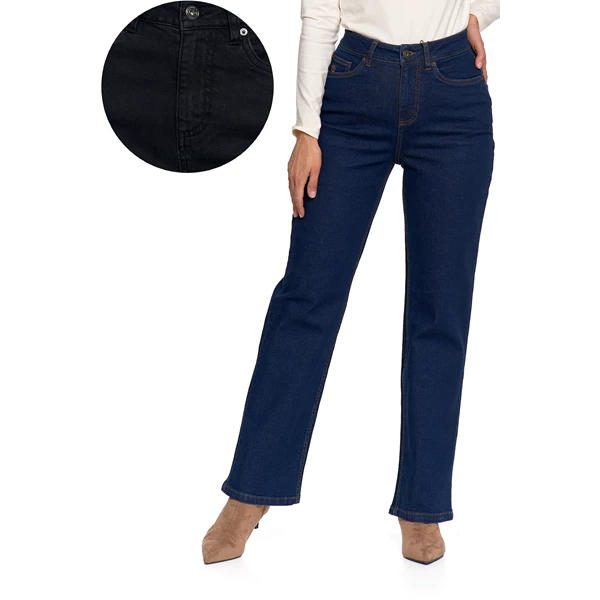 MORAJ / SPODNIE DAMSKIE JEANSOWE Z SZEROKĄ NOGAWKĄ OSD5200-003 - www.anstel.pl