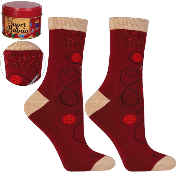 MORAJ / SKARPETKI DAMSKIE SUPER BABCIA W OZDOBNEJ PUSZCE CSLB600-001 - www.anstel.pl