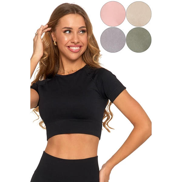 MORAJ / SPORTOWY TOP DAMSKI Z KRÓTKIM RĘKAWEM BD1900-508 - www.anstel.pl