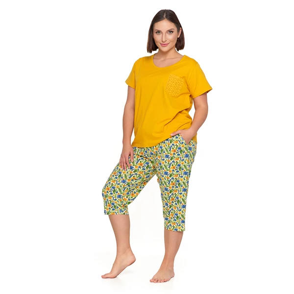 MORAJ / PIŻAMA DAMSKA Z KRÓTKIM RĘKAWEM PLUS SIZE PDD3200-012 S/S 2025 - www.anstel.pl