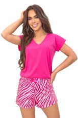 DONNA / PIŻAMA Z KRÓTKIM RĘKAWEM - ZEBRA SHORT - www.anstel.pl
