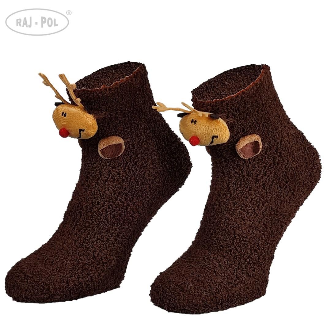 RAJ-POL / SKARPETA DAMSKA ŚWIĄTECZNA RENIFER 736720 Z ABS - www.anstel.pl