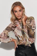 MAKADAMIA / LUŹNA BLUZKA DAMSKA Z WIĄZANIEM W.1 M586 - www.anstel.pl