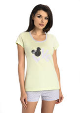 SZATA / PIŻAMA DAMSKA NEL KRÓTKI RĘKAW, SZORTY - www.anstel.pl