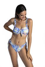 PRIMO / DWUCZĘŚCIOWY KOSTIUM KĄPIELOWY WZORZYSTE BIKINI Z FALBANKAMI TOP BANDEAU 406 - www.anstel.pl