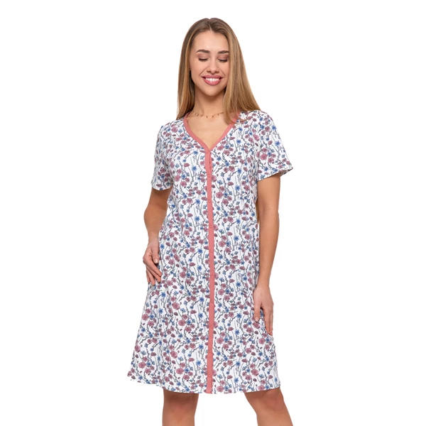 MORAJ / KOSZULA NOCNA DAMSKA ROZPINANA Z KRÓTKIM RĘKAWEM PDK2900-118 S/S 2025 - www.anstel.pl
