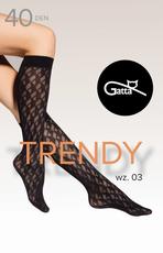 GATTA / TRENDYLINE KNEE SOCKS 03, 04 - PODKOLANÓWKI DAMSKIE WZORZYSTE 40 DEN - 000.65Y - TRENDY AW25/26 - www.anstel.pl