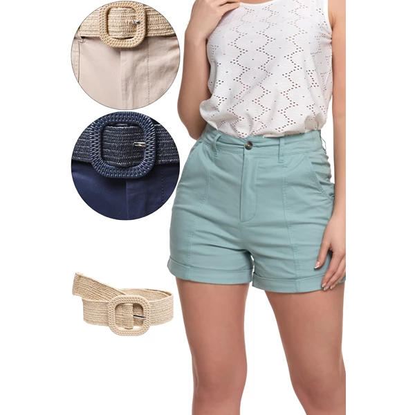 MORAJ / SPODENKI DAMSKIE SZORTY Z PASKIEM KSD3300-001 - www.anstel.pl