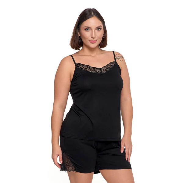 MORAJ / PIŻAMA DAMSKA DWUCZĘŚCIOWA Z KORONKĄ PDD3700-013 S/S 2025 - www.anstel.pl