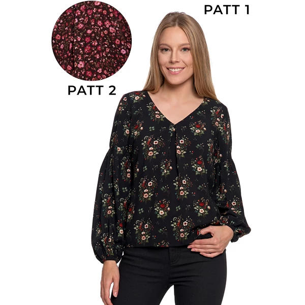 MORAJ / KOSZULA DAMSKA Z BUFIASTYMI RĘKAWAMI OKD3300-004 - www.anstel.pl