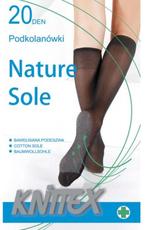 KNITTEX / PODKOLANÓWKI DAMSKIE Z BAWEŁNIANĄ PODESZWĄ NATURE SOLE, 20 DEN - www.anstel.pl