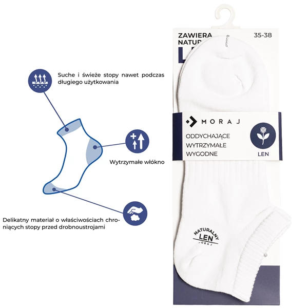 MORAJ / STOPKI DAMSKIE Z DODATKIEM LNU CSD240-167 - www.anstel.pl