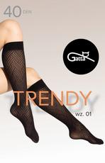 GATTA / TRENDYLINE KNEE SOCKS 01, 02 - PODKOLANÓWKI DAMSKIE WZORZYSTE 40 DEN - 000.65Y - TRENDY 24/25 - www.anstel.pl