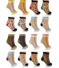 SESTO-SENSO / SKARPETY NYLONOWE ZE WZORKIEM  - www.anstel.pl