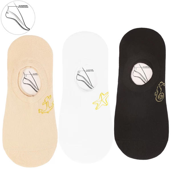 MORAJ / STOPKI NISKIE DAMSKIE Z HAFTEM CDB550-234/3 - www.anstel.pl