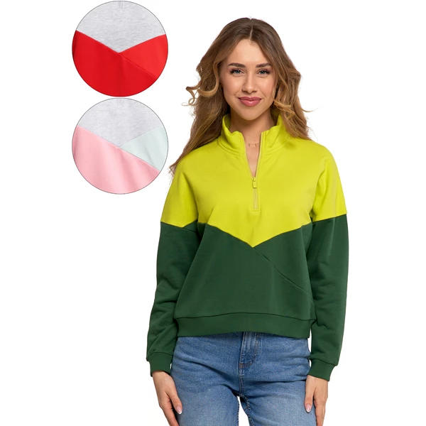 MORAJ / BLUZA DRESOWA DAMSKA Z ZAMKIEM I STÓJKĄ OBD4500-010 - www.anstel.pl