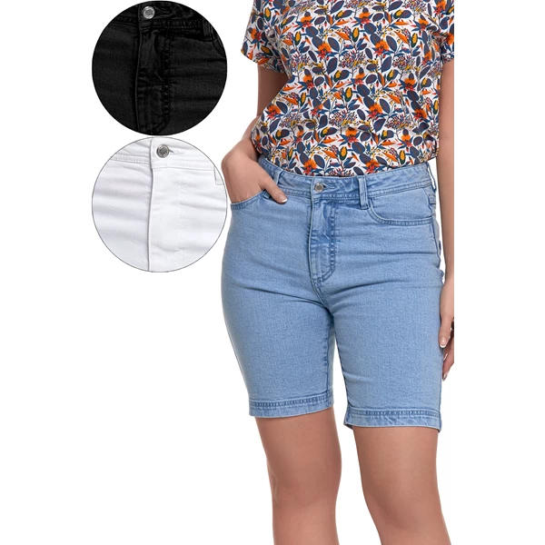 MORAJ / SZORTY DAMSKIE JEANSOWE Z WYSOKIM STANEM KSD4000-001 - www.anstel.pl