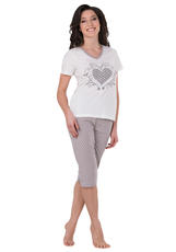 SZATA / PIŻAMA DAMSKA NEL KRÓTKI RĘKAW, RYBACZKI - www.anstel.pl