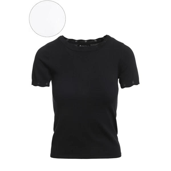 MORAJ / BLUZKA DAMSKA Z WISKOZY Z AŻUROWYM WYKOŃCZENIEM BD3300-001 - www.anstel.pl