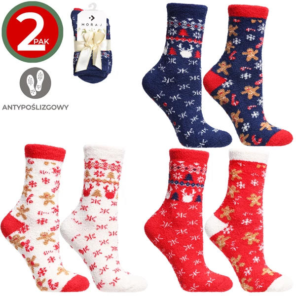 MORAJ / SKARPETKI DAMSKIE ANTYPOŚLIZGOWE ŚWIĄTECZNE CDC400-003 - www.anstel.pl