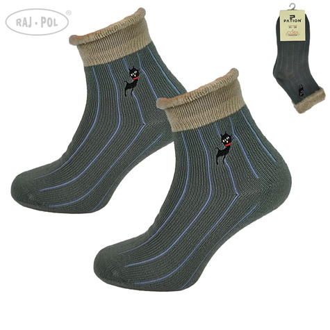 PATION / SKARPETA COSY PRĄŻKI FUTERKO HAFT ZIELONE 736072, 736089 - www.anstel.pl