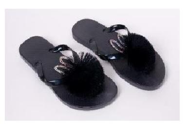 Klapki damskie  z pomponem ofl-0037k - wl 2022