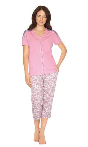 104515 piżama damska krótki rękaw spodnie 3/4 