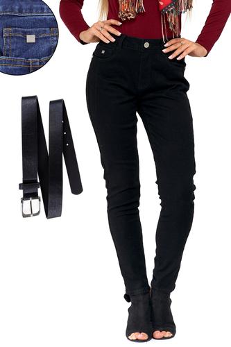 Spodnie damskie jeansy z paskiem osd6000-001