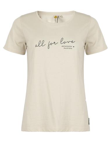 Roadsign t-shirt damski z nadrukiem beżowy 21-035599, 21-035600, 21-035601, 21-035604,  21-035605