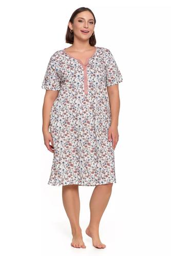 Damska koszula nocna rozpinana plus size pdk3100-018 s/s 2025