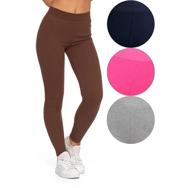 Legginsy damskie z szeroką gumą w pasie rdl2500-005
