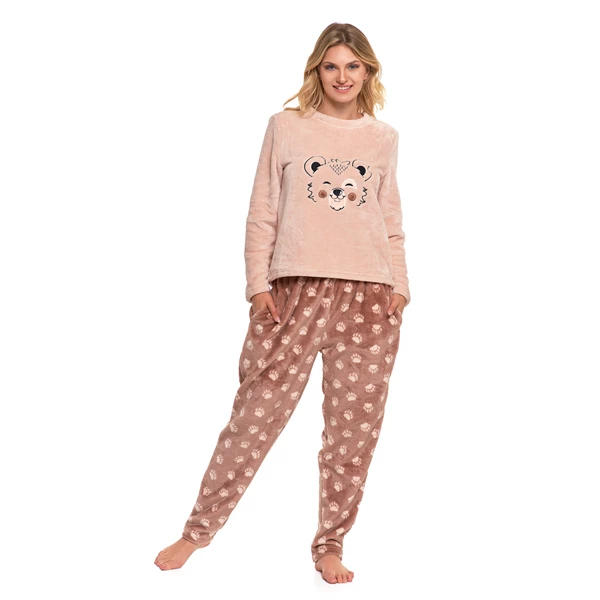 Ciepła piżama damska polarowa z misiem pdd4600-007 - aw2024/25