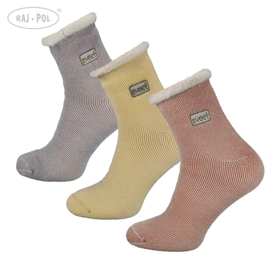 Skarpeta cosy prążki futerko haft mix 35-38 39-42