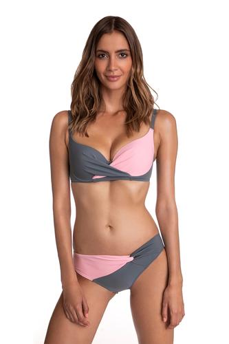 Dwuczęściowy kostium kąpielowy dwukolorowe bikini usztywniane miski 169