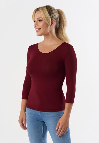 Bluzka manati, rękaw 3/4 - kolor denim, marsala, bordo