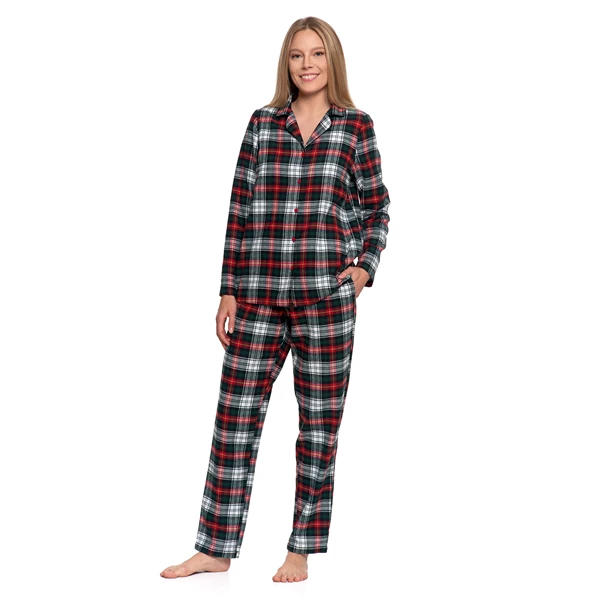 Piżama damska flanelowa  z długim rękawem pdd6400-005 aw25/26