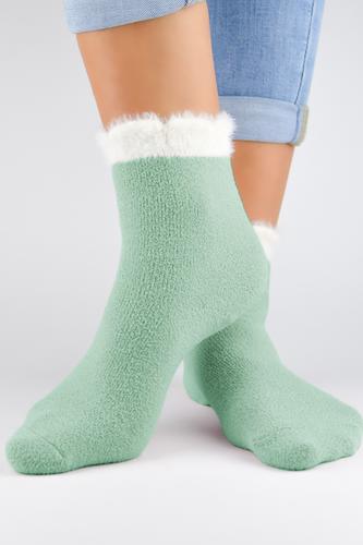 Skarpety frotte puszysty ściągacz pistacja sf002