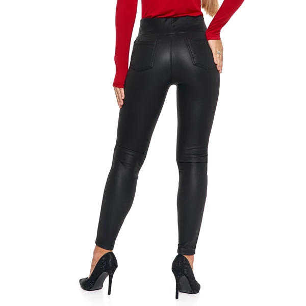 Damskie legginsy z wysokim stanem w stylu skórzanym rdl2500-004