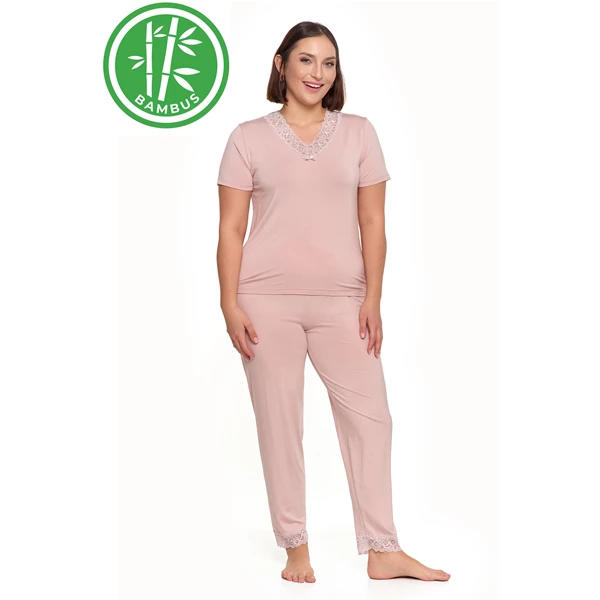 Piżama damska bambusowa plus size pdd5400-005  s/s 2026